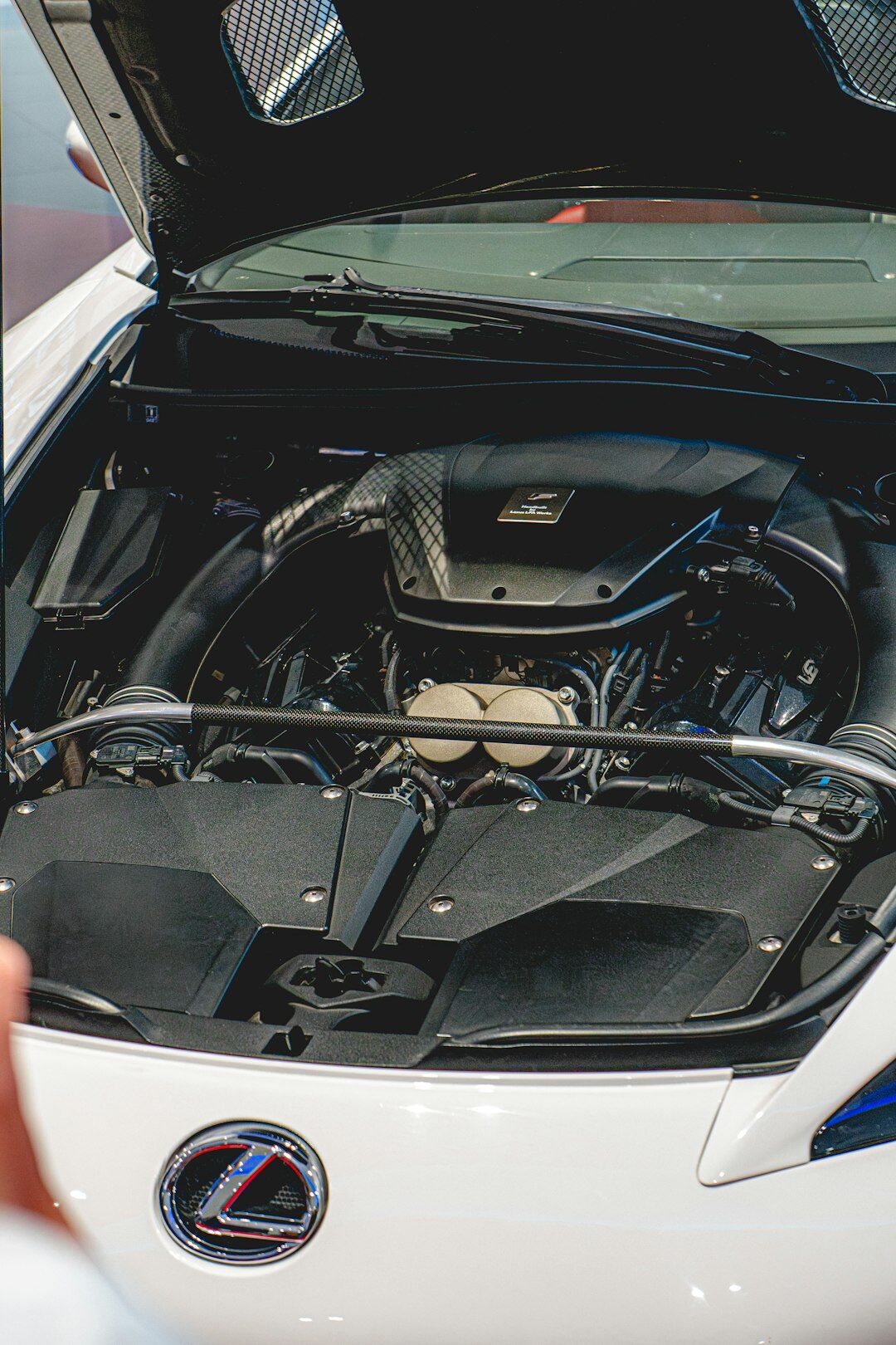 luxury car engine bay